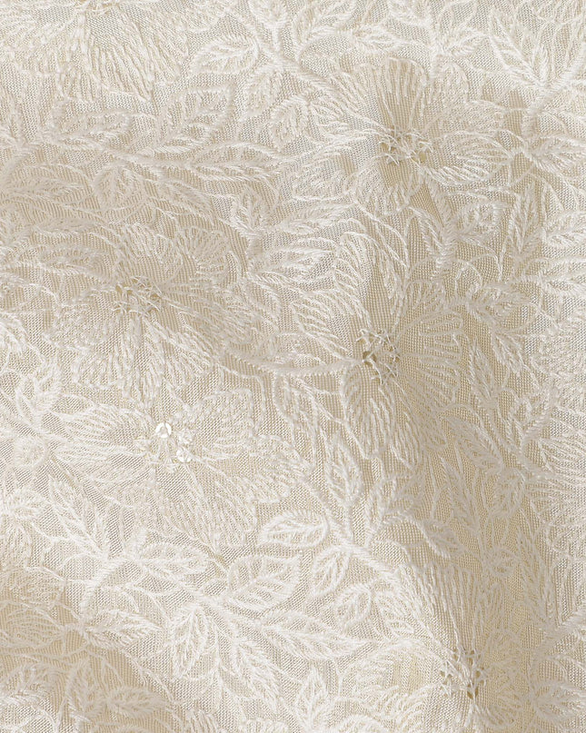 White Self Premium Cotton Voile Fabric 110cm