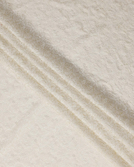 White Self Premium Cotton Voile Fabric 110cm