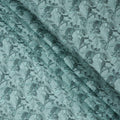 Teal Leaf Printed Blended Cotton Linen Fabric, 110 Cms Width, India-D25176