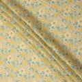 Yellow Floral Printed Blended Cotton Linen Fabric, 110 Cms Width, India-D25166