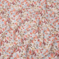 Pink Multicolor Floral Printed Blended Cotton Linen Fabric, 110 Cms Width, India-D25179