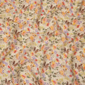 Beige Multicolor Floral Printed Blended Cotton Linen Fabric, 110 Cms Width, India-D25164