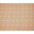 Peach and Orange Floral Printed Blended Cotton Linen Fabric, 110 Cms Width, India-D25173