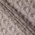 Grey Leaf Printed Blended Cotton Linen Fabric, 110 Cms Width, India-D25170