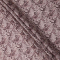 Mauve Leaf Printed Cotton Linen Fabric, 110 Cms Width, India-D25185
