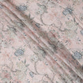 Pink Floral Printed Blended Cotton Linen Fabric, 110 Cms Width, India-D25163