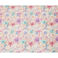 Cream Multicolor Floral Watercolor Print Blended Linen Fabric, 110 Cms Width, Made in India-D26190