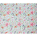 Light Blue Multicolor Watercolor Floral Print Blended Linen Fabric, 110 Cms Width, Made in India-D26192