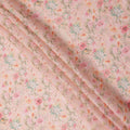 Light Pink Pastel Floral Printed Blended Cotton Linen Fabric, 110 Cms Width, India-D25180