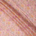 Peach Multicolor Floral Printed Blended Cotton Linen Fabric, 110 Cms Width, India-D25177
