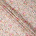 Beige Multicolor Floral Printed Blended Cotton Linen Fabric, 110 Cms Width, India-D25175