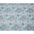 قماش تطريز فوال قطني مخلوط بطبعة زهور باللون الأزرق الفاتح، عرض 110 سم، الهند - D25184