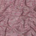 Pink Paisley Printed Blended Cotton Linen Fabric, 110 Cms Width, India-D25171