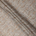 Beige and Brown Paisley Printed Cotton Linen Fabric, 110 Cms Width, India-D25186