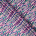 Lavender Green Abstract Brushstroke Print Blended Linen Fabric, 110 Cms Width, Made in India-D26187