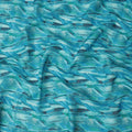Turquoise Blue Green Abstract Brushstroke Print Blended Linen Fabric, 110 Cms Width, Made in India-D26188