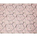 Light Pink Grey Abstract Geometric Print Blended Linen Fabric, 110 Cms Width, Made in India-D26181