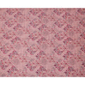 Pink Linen Floral Printed Fabric with Intricate Motifs and Geometric Design, 110 Cms Width, Made in India-D25085