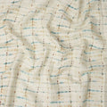 Sky Blue Brown Shibori Tie-Dye Print Blended Linen Fabric, 110 Cms Width, Made in India-D26185