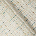 Sky Blue Brown Shibori Tie-Dye Print Blended Linen Fabric, 110 Cms Width, Made in India-D26185