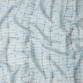 Sky Blue Brown Shibori Tie-Dye Print Blended Linen Fabric, 110 Cms Width, Made in India-D26184