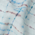 Sky Blue Brown Shibori Tie-Dye Print Blended Linen Fabric, 110 Cms Width, Made in India-D26184