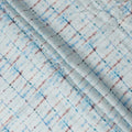 Sky Blue Brown Shibori Tie-Dye Print Blended Linen Fabric, 110 Cms Width, Made in India-D26184