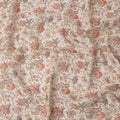 Beige Multicolor Floral Kalamkari Print Blended Linen Fabric, 110 Cms Width, Made in India-D26173