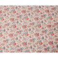 Beige Red Blue Floral Kalamkari Print Blended Linen Fabric, 110 Cms Width, Made in India-D26174
