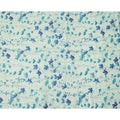 Mint Green Blue Floral Vine Watercolor Print Blended Linen Fabric, 110 Cms Width, Made in India-D26178