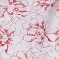 قماش تطريز من القطن الأبيض بتصميم زهور حمراء، عرض 110 سم، الهند - D25304