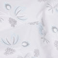 White and Blue Floral Embroidered Cotton Voile Fabric, 110 Cms Width, India-D25189