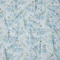 Light Blue Floral Embroidered Cotton Voile Fabric, 110 Cms Width, India-D25198
