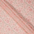 Blush Pink Cotton Voile Floral Embroidery Fabric, Width 110 Cms, India-D25312 Regal Fabrics