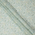 Mint Green Floral Embroidered Cotton Voile Fabric, 110 Cms Width, India-D25190