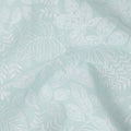 قماش تطريز من القطن بلون أخضر نعناعي مع نقشة أوراق بيضاء، عرض 110 سم، الهند - D25306