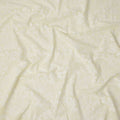Cream Cotton Voile Leaf Embroidery Fabric, Width 110 Cms, India-D25307 Regal Fabrics