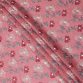 قماش فوال قطني مطرز بنقشة زهور وردية مع خيوط متعددة الألوان، عرض 110 سم، الهند - D25327