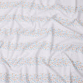 White Striped Floral Embroidered Cotton Voile Fabric, 110 Cms Width, India-D25200