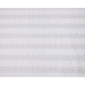 White Striped Floral Embroidered Cotton Voile Fabric, 110 Cms Width, India-D25200