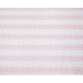 White Pink Floral Printed Cotton Voile Embroidery Fabric with Striped Design, 110 Cms Width, India-D25207