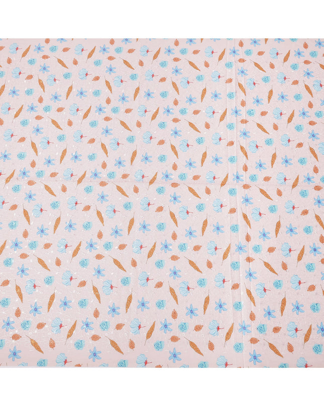 Pink Floral Printed Cotton Voile Embroidery Fabric, 110 Cms Width, India-D25201