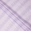 Lavender Floral Printed Cotton Voile Embroidery Fabric with Striped Design, 110 Cms Width, India-D25205