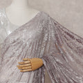 Mauve Purple Embroidered Net Saree 110cm
