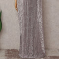 Mauve Purple Embroidered Net Saree 110cm