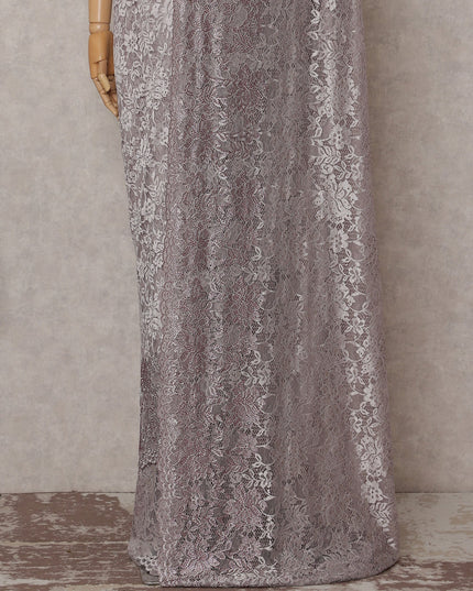 Mauve Purple Embroidered Net Saree 110cm