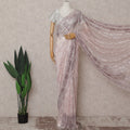 Blush Pink Embroidered Net Saree 110cm