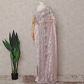 Blush Pink Embroidered Net Saree 110cm