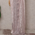 Blush Pink Embroidered Net Saree 110cm