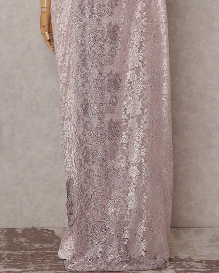 Blush Pink Embroidered Net Saree 110cm
